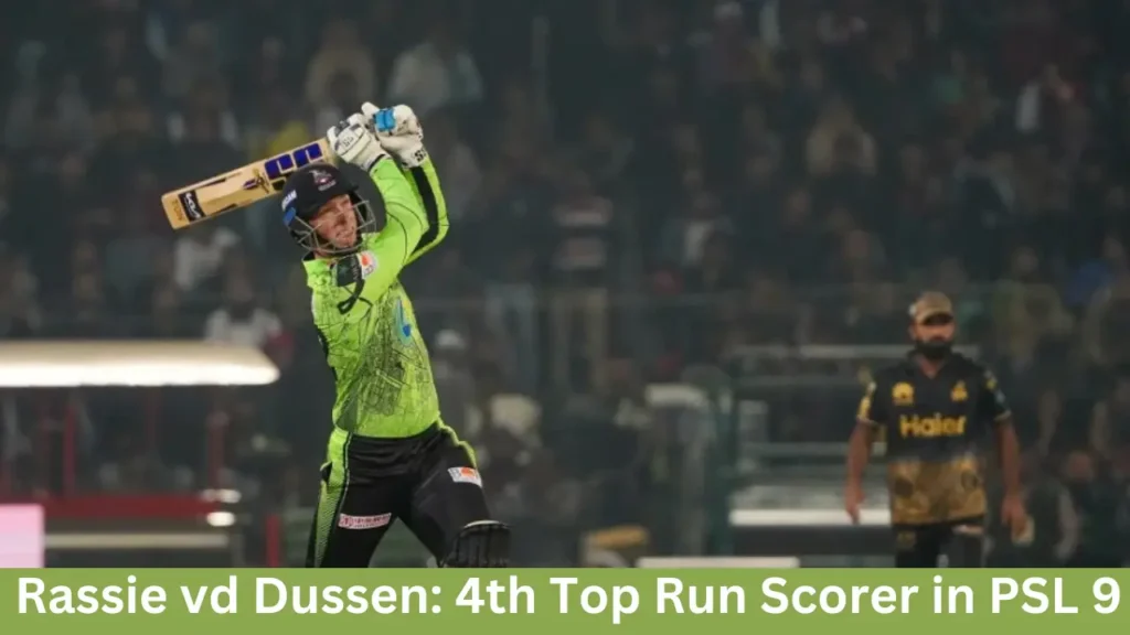 Most Runs in Pakistan Super League Season 9 2024 5 Rassie van der Dussen
in PSL 2024
