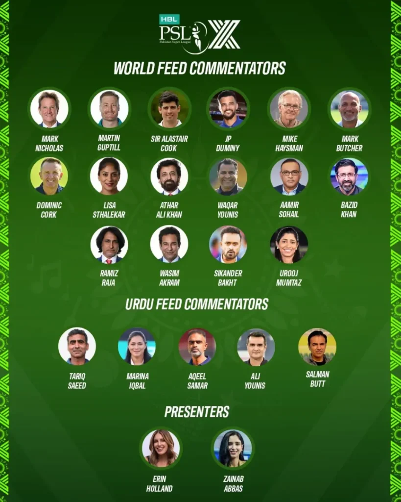 Match Officials and Commentary Panel of HBL PSL 10 2025 3 Match Officials and Commentary Panel of HBL PSL