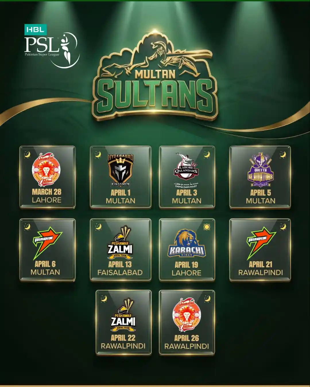 Multan Sultans Schedule
