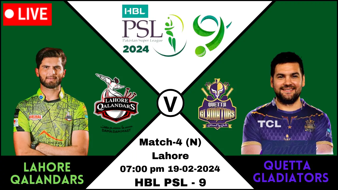 Lahore Qalandars vs Quetta Gladiators