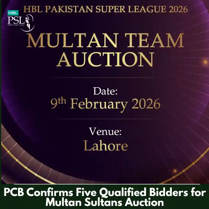 PCB Confirms Five Qualified Bidders for Multan Sultans Auction