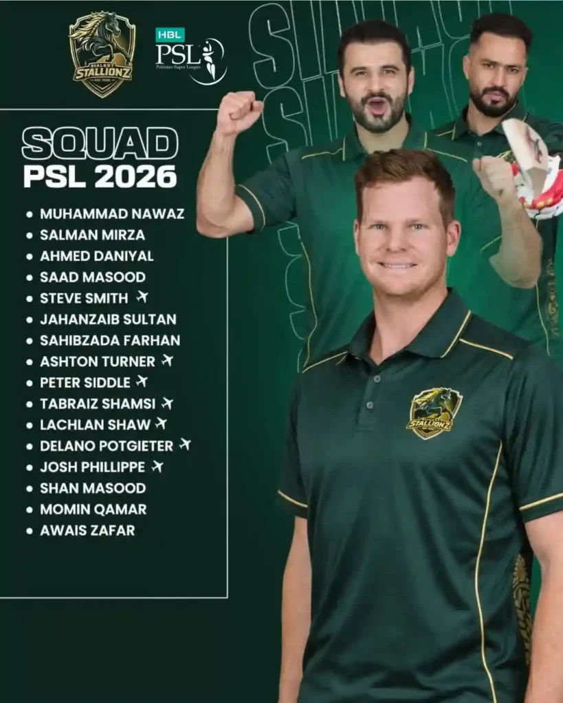Sialkot Stallionz Complete Squad for PSL 11 2026 3 Sialkot Stallionz Complete Squad for PSL 11 2026