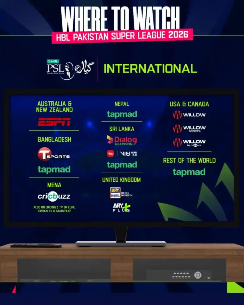 broadcasting and online live streaming PSL